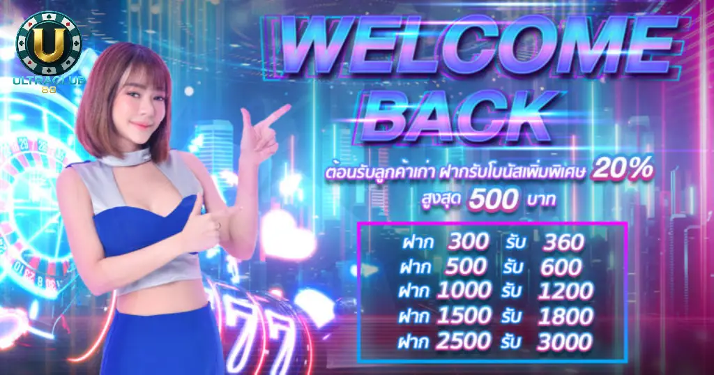โปรลูกค้าเก่าฝากรับโบนัสเพิ่ม 20%